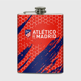 Фляга с принтом ATLETICO MADRID. , металлический корпус | емкость 0,22 л, размер 125 х 94 мм. Виниловая наклейка запечатывается полностью | Тематика изображения на принте: 