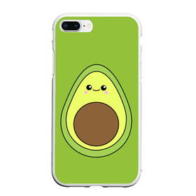 Чехол для iPhone 7Plus/8 Plus матовый с принтом Авокадо , Силикон | Область печати: задняя сторона чехла, без боковых панелей | avocado | авокадо | зеленый | милый | персонаж | фрукт