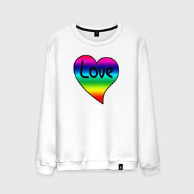 Мужской свитшот хлопок с принтом Rainbow Love , 100% хлопок |  | heart | love is | love you | valentines day | бабушка | валентинка | влюбленные | девушке | жена | лучшая | любимая | люблю | любовь | мама | молодожены | подарок | радуга | радужный | романтика | свадебные | свадьба