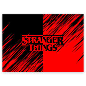 Поздравительная открытка с принтом Stranger Things. , 100% бумага | плотность бумаги 280 г/м2, матовая, на обратной стороне линовка и место для марки
 | normal people scare me | stranger things | детектив | драма | кино | очень странные дела | сериалы | странгер тхингс | триллер | уилл | фантастика | фильмы | хоукинс