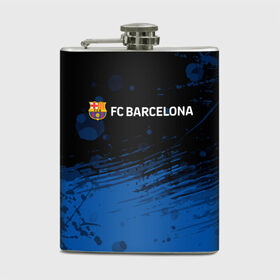 Фляга с принтом FC BARCELONA. , металлический корпус | емкость 0,22 л, размер 125 х 94 мм. Виниловая наклейка запечатывается полностью | barca | barcelona | fc barca | барка | барселона