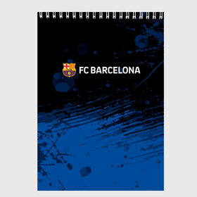 Скетчбук с принтом FC BARCELONA. , 100% бумага
 | 48 листов, плотность листов — 100 г/м2, плотность картонной обложки — 250 г/м2. Листы скреплены сверху удобной пружинной спиралью | barca | barcelona | fc barca | барка | барселона