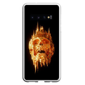 Чехол для Samsung Galaxy S10 с принтом Golden Skull , Силикон | Область печати: задняя сторона чехла, без боковых панелей | Тематика изображения на принте: cool | cyborg | decoration | fashion | fear | ghost | haloween | head | horror | robot | skeleton | skull | technology | голова | киборг | круто | мода | призрак | робот | скелет | технологии | ужас | украшение | хеллоуин | череп