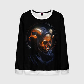 Мужской свитшот 3D с принтом Golden skull | 1.1 , 100% полиэстер с мягким внутренним слоем | круглый вырез горловины, мягкая резинка на манжетах и поясе, свободная посадка по фигуре | cool | cyborg | decoration | fashion | fear | ghost | halloween | head | horror | robot | skeleton | skull | technology | голова | киборг | круто | мода | призрак | робот | скелет | технологии | ужас | украшение | хеллоуин | череп