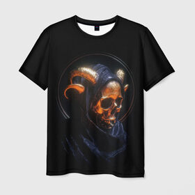 Мужская футболка 3D с принтом Golden skull | 1.1 , 100% полиэфир | прямой крой, круглый вырез горловины, длина до линии бедер | Тематика изображения на принте: cool | cyborg | decoration | fashion | fear | ghost | halloween | head | horror | robot | skeleton | skull | technology | голова | киборг | круто | мода | призрак | робот | скелет | технологии | ужас | украшение | хеллоуин | череп