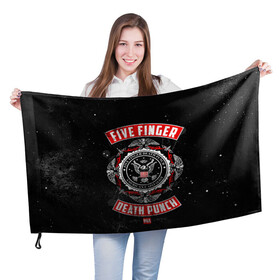 Флаг 3D с принтом Five Finger Death Punch , 100% полиэстер | плотность ткани — 95 г/м2, размер — 67 х 109 см. Принт наносится с одной стороны | 5fdp | ffdp | five finger death punch | metal | группы | метал | музыка | рок