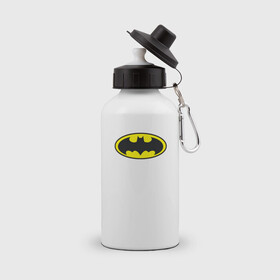 Бутылка спортивная с принтом Бэтмен , металл | емкость — 500 мл, в комплекте две пластиковые крышки и карабин для крепления | batman | бетмен | брюс уэйн | бэтман | бэтмен