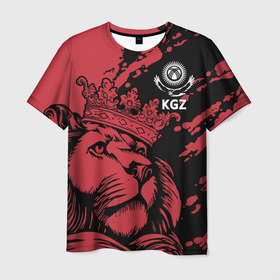 Мужская футболка 3D с принтом Киргизия , 100% полиэфир | прямой крой, круглый вырез горловины, длина до линии бедер | Тематика изображения на принте: crown | eagle | islam | king | kyrgyzstan | lion | republic | sun | ислам | киргизия | король | корона | лев | орел | республика | солнце | царь