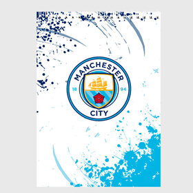 Скетчбук с принтом MANCHESTER CITY. , 100% бумага
 | 48 листов, плотность листов — 100 г/м2, плотность картонной обложки — 250 г/м2. Листы скреплены сверху удобной пружинной спиралью | 