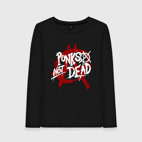 Женский лонгслив хлопок с принтом Punks not dead , 100% хлопок |  | anarhy | dead | louna | not | punk | punks not dead | анархия | кис кис | панк | панк не сдох | панки