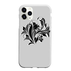 Чехол для iPhone 11 Pro Max матовый с принтом Flower , Силикон |  | Тематика изображения на принте: black | black and white | flower | white