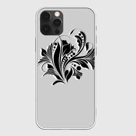 Чехол для iPhone 12 Pro Max с принтом Flower , Силикон |  | black | black and white | flower | white