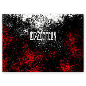 Поздравительная открытка с принтом Led Zeppelin. , 100% бумага | плотность бумаги 280 г/м2, матовая, на обратной стороне линовка и место для марки
 | Тематика изображения на принте: led zeppelin | music | rock | блюз рок | британская рок группа | джимми пейдж | известные личности | лед зеппелин | лэд зиппелин | музыка | музыканты | певцы | рок | фолк рок | хард рок | хеви метал