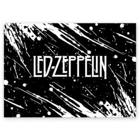 Поздравительная открытка с принтом Led Zeppelin. , 100% бумага | плотность бумаги 280 г/м2, матовая, на обратной стороне линовка и место для марки
 | led zeppelin | music | rock | блюз рок | британская рок группа | джимми пейдж | известные личности | лед зеппелин | лэд зиппелин | музыка | музыканты | певцы | рок | фолк рок | хард рок | хеви метал