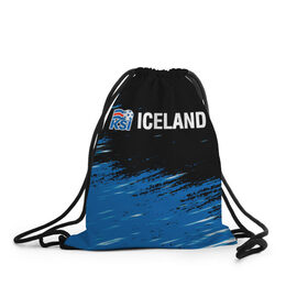 Рюкзак-мешок 3D с принтом KSI ICELAND. , 100% полиэстер | плотность ткани — 200 г/м2, размер — 35 х 45 см; лямки — толстые шнурки, застежка на шнуровке, без карманов и подкладки | 2019 | 2020 | fc | football | iceland | ksi | sport | исландия | кси | сборная исландии | спорт | спортивные | униформа | фирменные цвета | фк | футбол | футбольный клуб