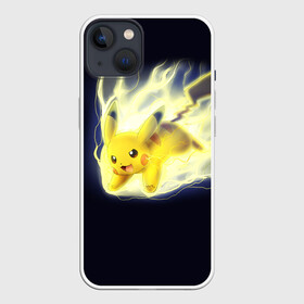 Чехол для iPhone 13 с принтом Pikachu Pika Pika ,  |  | pika | pikachu | аниме | детская | детям | игры | молния | мышка | мышь | пика | пикачу | покемон | покемоны