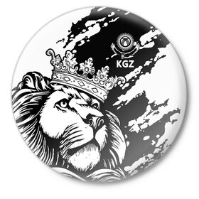 Значок с принтом Киргизия ,  металл | круглая форма, металлическая застежка в виде булавки | eagle | islam | kyrgyzstan | lion | republic | sun | ислам | киргизия | кыргызстан | лев | орел | республика | солнце