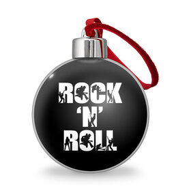 Ёлочный шар с принтом Рок н ролл , Пластик | Диаметр: 77 мм | классика | музыка. | музыкальный жанр | рок | рок н ролл
