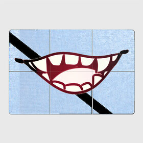 Магнитный плакат 3Х2 с принтом Усмешка , Полимерный материал с магнитным слоем | 6 деталей размером 9*9 см | арт | зубы | клык | клыки | монстр | облизывание | пасть | рисунок | рот | хищник | хищный рот | язык