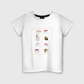 Детская футболка хлопок с принтом NEON RETRO CITY , 100% хлопок | круглый вырез горловины, полуприлегающий силуэт, длина до линии бедер | kawaii | sushi | еда | мило | суши