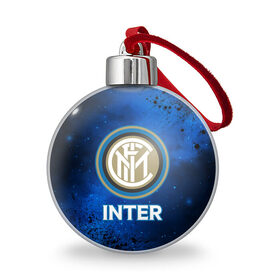 Ёлочный шар с принтом INTER / Интер , Пластик | Диаметр: 77 мм | club | footbal | inter | internazionale | logo | milan | знак | интер | интернационале | клуб | логотип | логотипы | милан | символ | символы | форма | футбол | футбольная | футбольный