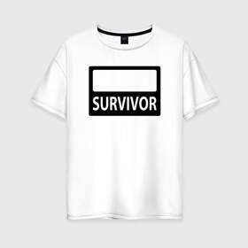 Женская футболка хлопок Oversize с принтом Выживший 2020 , 100% хлопок | свободный крой, круглый ворот, спущенный рукав, длина до линии бедер
 | 2020 год | coronavirus | covid 19 | covid 20 | survivor | выжил | карантин | ковид | корона | коронавирус | не заболел | пережил