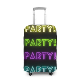 Чехол для чемодана 3D с принтом Пати , 86% полиэфир, 14% спандекс | двустороннее нанесение принта, прорези для ручек и колес | веселье | вечеринка | корпоратив | отдых | праздник | радость | разноцветный