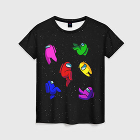 Женская футболка 3D с принтом Among Us , 100% полиэфир ( синтетическое хлопкоподобное полотно) | прямой крой, круглый вырез горловины, длина до линии бедер | among | among us | crewmate | game | impistor | space | us | vote | выживший | игра | космос | невиновный | предатель | самозванец