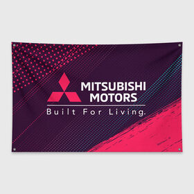 Флаг-баннер с принтом MITSUBISHI / МИТСУБИСИ , 100% полиэстер | размер 67 х 109 см, плотность ткани — 95 г/м2; по краям флага есть четыре люверса для крепления | 