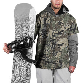 Накидка на куртку 3D с принтом Камуфляж с секс-позами , 100% полиэстер |  | камуфляж | милитари | паттерн | хаки