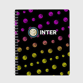 Тетрадь с принтом INTER / Интер , 100% бумага | 48 листов, плотность листов — 60 г/м2, плотность картонной обложки — 250 г/м2. Листы скреплены сбоку удобной пружинной спиралью. Уголки страниц и обложки скругленные. Цвет линий — светло-серый
 | club | footbal | inter | internazionale | logo | milan | знак | интер | интернационале | клуб | логотип | логотипы | милан | символ | символы | форма | футбол | футбольная | футбольный