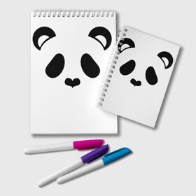 Блокнот с принтом Panda , 100% бумага | 48 листов, плотность листов — 60 г/м2, плотность картонной обложки — 250 г/м2. Листы скреплены удобной пружинной спиралью. Цвет линий — светло-серый
 | panda | животные | медведь | мишка | панда