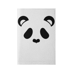Обложка для паспорта матовая кожа с принтом Panda , натуральная матовая кожа | размер 19,3 х 13,7 см; прозрачные пластиковые крепления | Тематика изображения на принте: panda | животные | медведь | мишка | панда