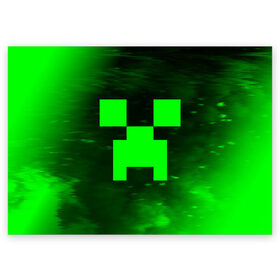 Поздравительная открытка с принтом MINECRAFT / МАЙНКРАФТ , 100% бумага | плотность бумаги 280 г/м2, матовая, на обратной стороне линовка и место для марки
 | craft | creeper | dungeons | game | games | logo | mine | minecraft | miner | rhfan | vfqy | vfqyrhfan | zombie | данжен | зомби | игра | игры | крафт | крипер | лого | логотип | майкрафт | майн | майнкрафт | символ | скфае | ьшту | ьштускфае