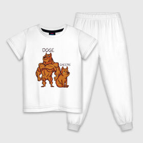 Детская пижама хлопок с принтом Качок Доге и маленький Чимс , 100% хлопок |  брюки и футболка прямого кроя, без карманов, на брюках мягкая резинка на поясе и по низу штанин
 | Тематика изображения на принте: bodybuilder | cheems | chims | cool | cry | crying | doge | japan | japanese | little | meme | memes | power | powerful | shiba inu | small | крутой | мемас | мемчик | накаченный | песель | песик | плакса | плачет | порода | сиба ину | собак