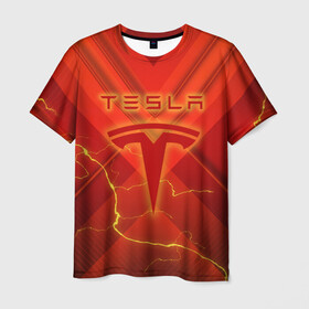 Мужская футболка 3D с принтом TESLA , 100% полиэфир | прямой крой, круглый вырез горловины, длина до линии бедер | elon | ilon | motors | musk | tesla | илон | маск | машина | моторс | тачка | тесла | электрокар