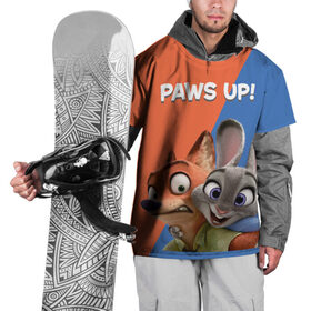 Накидка на куртку 3D с принтом Paws Up! , 100% полиэстер |  | judy hopps | nick wilde | vdosadir | zootopia | zotropolis | джуди хопс | зверополис | кролик | лис | ник уайлд