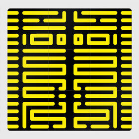Магнитный плакат 3Х3 с принтом полосы, линии, узор, , Полимерный материал с магнитным слоем | 9 деталей размером 9*9 см | жёлтый | киберпанк | линии | орнамент | полосы | узор | футуризм