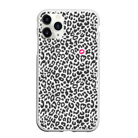 Чехол для iPhone 11 Pro матовый с принтом Kiss , Силикон |  | art | background | kiss | leopard | lips | spots | texture | арт | губы | леопард | поцелуй | пятна | текстура | фон