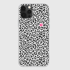 Чехол для iPhone 12 Pro Max с принтом Kiss , Силикон |  | art | background | kiss | leopard | lips | spots | texture | арт | губы | леопард | поцелуй | пятна | текстура | фон