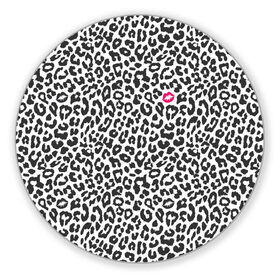 Коврик для мышки круглый с принтом Kiss , резина и полиэстер | круглая форма, изображение наносится на всю лицевую часть | art | background | kiss | leopard | lips | spots | texture | арт | губы | леопард | поцелуй | пятна | текстура | фон