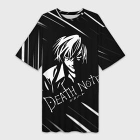 Платье-футболка 3D с принтом Тетрадь Смерти | Death Note ,  |  | amane misa | anime | death | death note | god | l | manga | ryuk | shinigami | аманэ | аниме | анимэ | лайт | манга | миса | ниа | рюк | тетрадь | шинигами | ягами