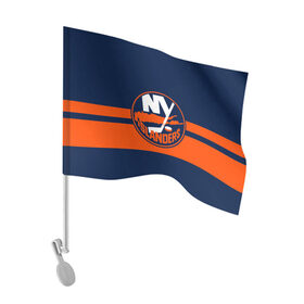 Флаг для автомобиля с принтом NY ISLANDERS NHL , 100% полиэстер | Размер: 30*21 см | hockey | islanders | logo | new york | ny | sport | usa | исландерс | логотип | нхл | нью йорк | спорт | хоккей