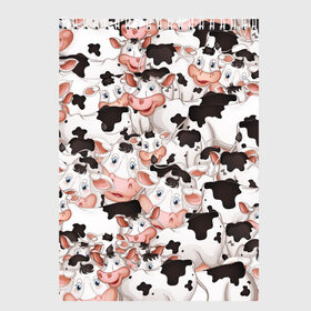 Скетчбук с принтом Коровы , 100% бумага
 | 48 листов, плотность листов — 100 г/м2, плотность картонной обложки — 250 г/м2. Листы скреплены сверху удобной пружинной спиралью | бык | говядина | корова | паттерн | рога | стадо | теленок | тёлка