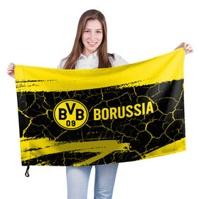 Флаг 3D с принтом BORUSSIA / Боруссия , 100% полиэстер | плотность ткани — 95 г/м2, размер — 67 х 109 см. Принт наносится с одной стороны | borussia | club | dortmund | footbal | logo | боруссия | дортмунд | знак | клуб | логотип | логотипы | символ | символы | форма | футбол | футбольная | футбольный