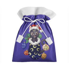 Подарочный 3D мешок с принтом Luna Happy New Year , 100% полиэстер | Размер: 29*39 см | 2021 | cat | catmas | christmas | happy new year | merry christmas | new year | аниме | кот | котейка | котики | луна | манга | новый год | праздник | рождество | сейлормун