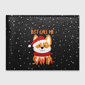 Обложка для студенческого билета с принтом Just Call Me Santa , натуральная кожа | Размер: 11*8 см; Печать на всей внешней стороне | 2021 | christmas | happy new year | merry christmas | new year | santa | корги | новый год | праздник | рождество | санта