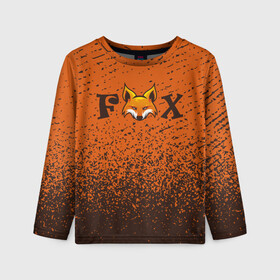 Детский лонгслив 3D с принтом FOX , 100% полиэстер | длинные рукава, круглый вырез горловины, полуприлегающий силуэт
 | animals | fox | foxes | foxy | ginger | животные | лис | лиса | лисенок | лисий | лисица | лисицы | лисичка | лисички | лисы | лисята | оранжевый