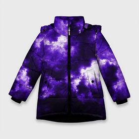 Зимняя куртка для девочек 3D с принтом Purple Clouds , ткань верха — 100% полиэстер; подклад — 100% полиэстер, утеплитель — 100% полиэстер. | длина ниже бедра, удлиненная спинка, воротник стойка и отстегивающийся капюшон. Есть боковые карманы с листочкой на кнопках, утяжки по низу изделия и внутренний карман на молнии. 

Предусмотрены светоотражающий принт на спинке, радужный светоотражающий элемент на пуллере молнии и на резинке для утяжки. | abstraction | clouds | glow | light | purple | purple clouds | texture | абстракция | облака | свет | свечение | текстура | фиолетовые тучи | фиолетовый