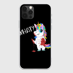 Чехол для iPhone 12 Pro Max с принтом What Unicorn , Силикон |  | cat | halloween | rainbow | unicorn | what | единорог | единорожек | кот | нож | пушистый | радуга | радужный | хэллоуин | что